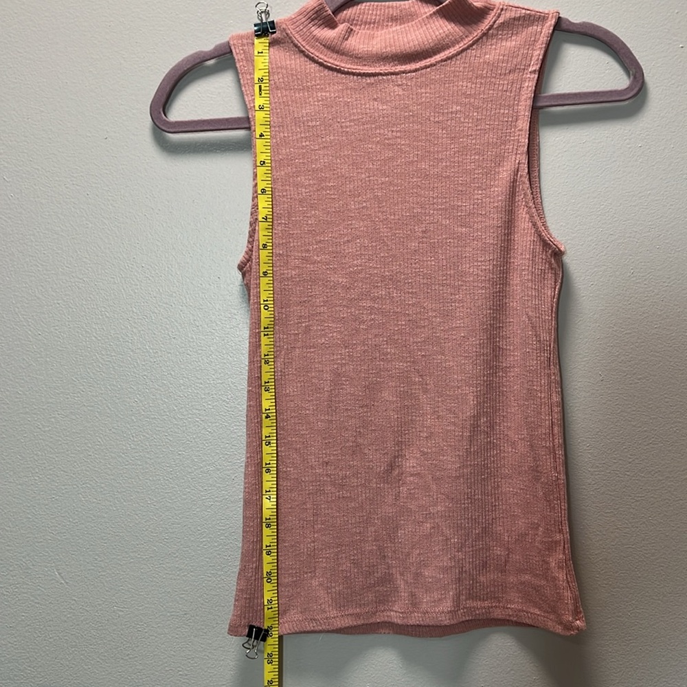 Pink Tank Top - Ribbed Mock Neck - Racerback Fit - Picture 11 of 13